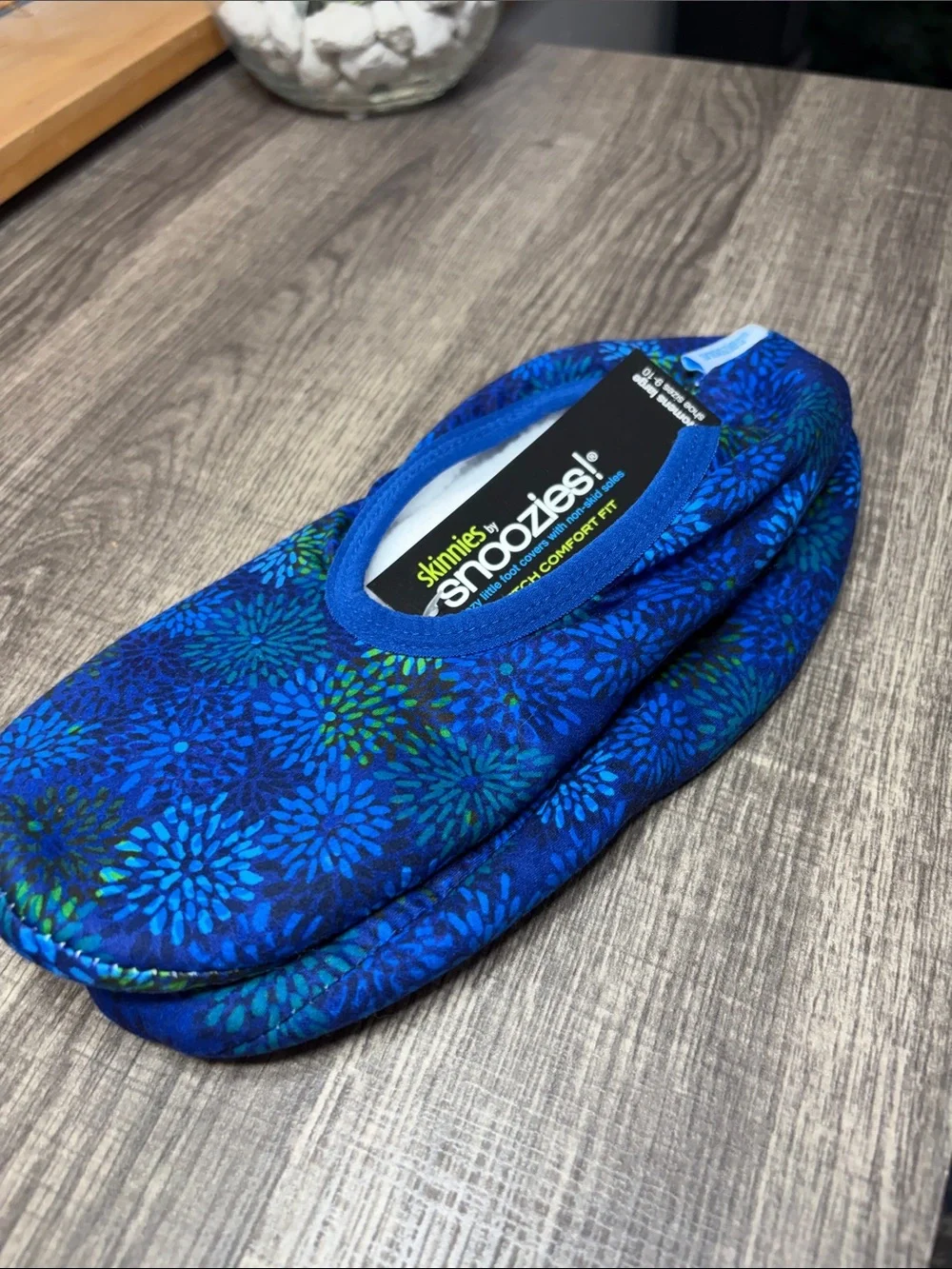 🍍5 for $30🍍 Skinnies by Snoozies Women Blue Foot Covers with Non-Skid Soles